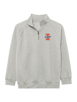 Image of ILLINOIS VAULT LOGO 1/4 ZIP SWEATSHIRT -  oatmealheather